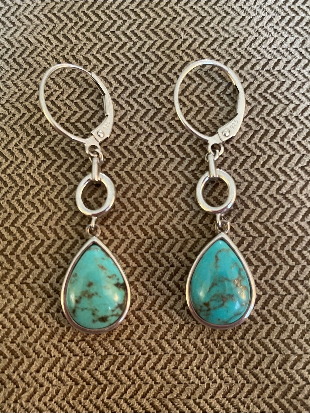 Heng Ngai Sterling Silver Turquoise Earrings - Picture 2 of 10
